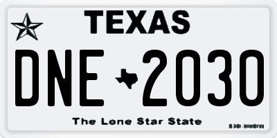 TX license plate DNE2030
