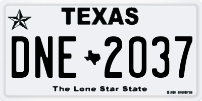 TX license plate DNE2037