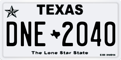TX license plate DNE2040