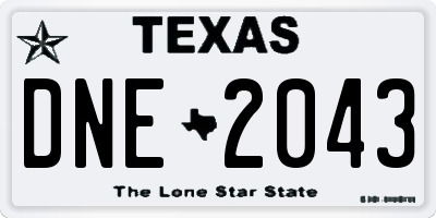 TX license plate DNE2043