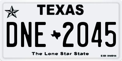 TX license plate DNE2045