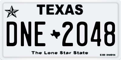 TX license plate DNE2048