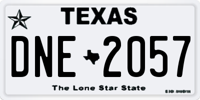 TX license plate DNE2057