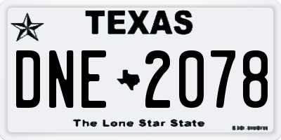TX license plate DNE2078