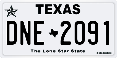 TX license plate DNE2091