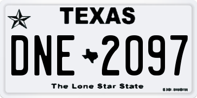 TX license plate DNE2097
