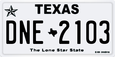 TX license plate DNE2103