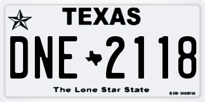 TX license plate DNE2118