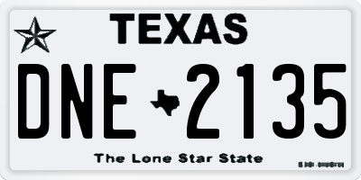 TX license plate DNE2135