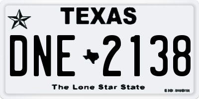 TX license plate DNE2138