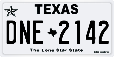 TX license plate DNE2142