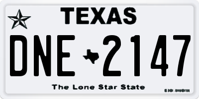 TX license plate DNE2147