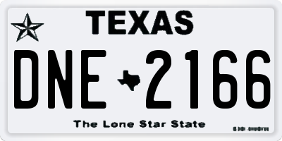 TX license plate DNE2166