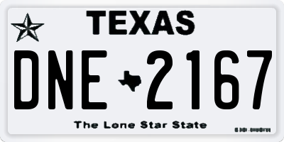 TX license plate DNE2167