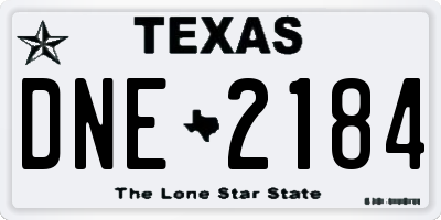 TX license plate DNE2184