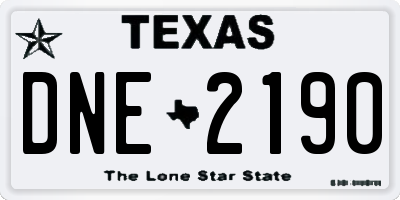 TX license plate DNE2190