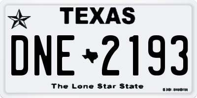 TX license plate DNE2193