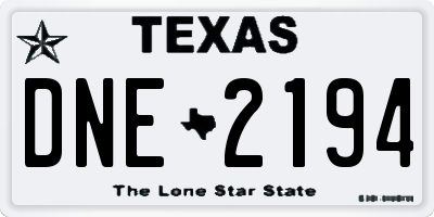 TX license plate DNE2194
