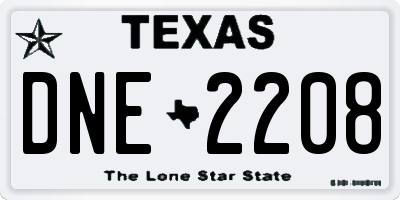 TX license plate DNE2208