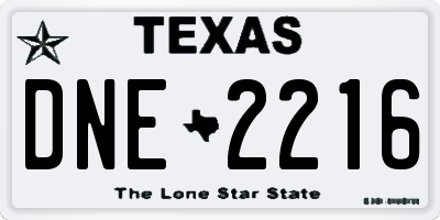 TX license plate DNE2216