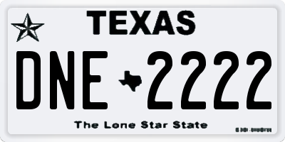 TX license plate DNE2222