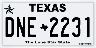 TX license plate DNE2231