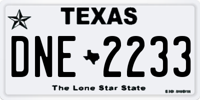 TX license plate DNE2233