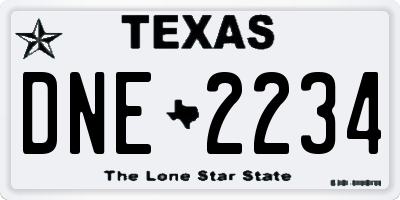 TX license plate DNE2234