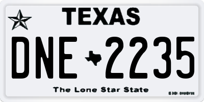 TX license plate DNE2235