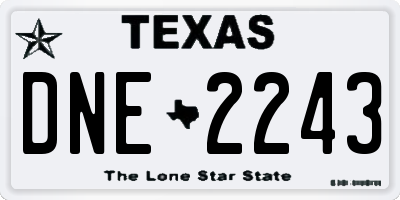 TX license plate DNE2243