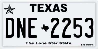 TX license plate DNE2253