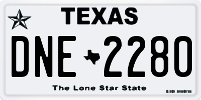 TX license plate DNE2280