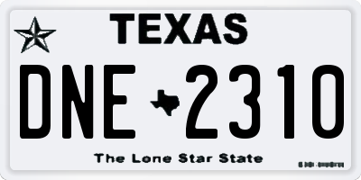 TX license plate DNE2310