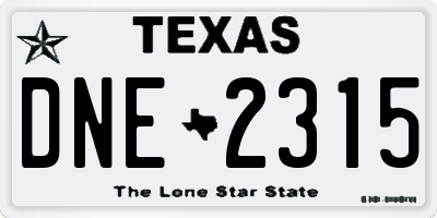 TX license plate DNE2315