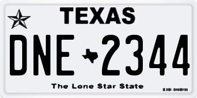TX license plate DNE2344