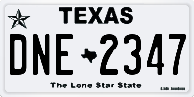 TX license plate DNE2347