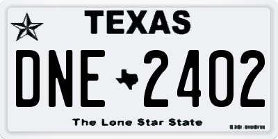 TX license plate DNE2402