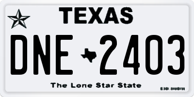 TX license plate DNE2403