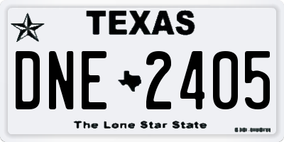 TX license plate DNE2405