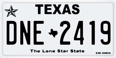 TX license plate DNE2419
