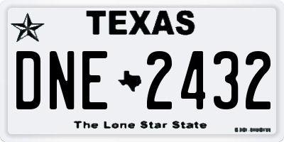 TX license plate DNE2432