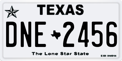 TX license plate DNE2456