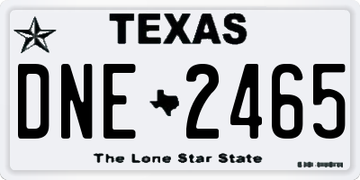 TX license plate DNE2465