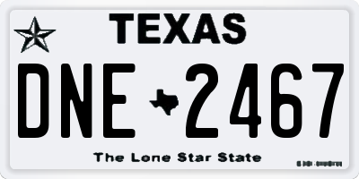 TX license plate DNE2467