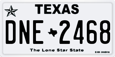 TX license plate DNE2468