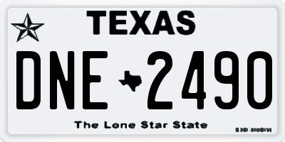 TX license plate DNE2490