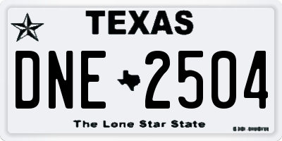 TX license plate DNE2504
