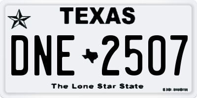 TX license plate DNE2507
