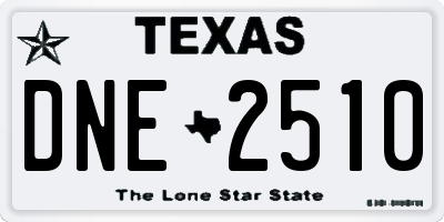 TX license plate DNE2510