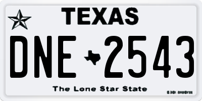 TX license plate DNE2543